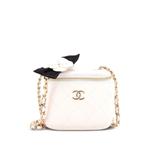 Стеганая мини-сумка через плечо Camellia Bow Vanity Case с цепочкой 1