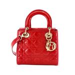 Маленькая сумка-сэтчел Lady Dior Bag Cannage Quilt Patent 1