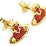 Vivienne Westwood Fabianna Relief Серьги 'Золото/Красная эмаль' 3