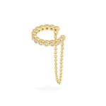 Золотая серьга-кафф с подвеской-цепочкой Pave Drop Chain 1