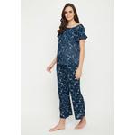 Clovia Pretty Florals Топ и пижамный набор бирюзового цвета - с добавлением хлопка 4