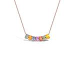 Колье Rainbow Fancy из розового золота с сапфирами 1