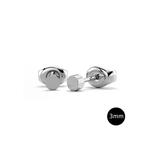 Серьги-гвоздики Simplicity 3 мм - белое золото 1