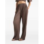 Lila pleated wide-leg trousers in brown 1