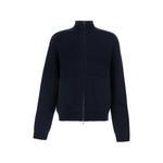 ribbed-knit zip-up cardigan 1