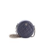 Мини-сумка через плечо Round Clutch with Chain Quilted Caviar 1