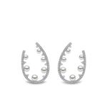 Серьги Sleek из белого золота с жемчугом и бриллиантами 1