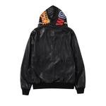 Верхняя одежда BAPE Leather Shark Full Zip Jacket 'Black' 3