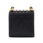 Chic Pearls Flap Clutch with Chain Quilted Goatskin Mini crossbody bag 2