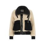 shearling-effect ribbed-knit jacket 1