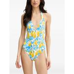 lemon-print halterneck swimsuit 1