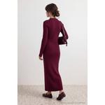Платье-хиджаб Burgundy Unlined Plain Knitwear Single Layer 3