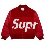Варсити-куртки Supreme Big Logo Chenille Varsity Jacket 'Red' 1