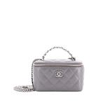 Маленькая сумка через плечо Top Handle Vanity Case with Chain Quilted Lambskin with Crystals 1