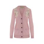 lace-embroidered wool cardigan 1
