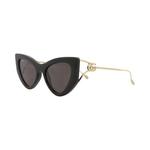 Солнцезащитные очки Gucci Cat Eye-Frame Injection 'Black/Gold/Grey' 4