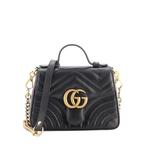 GG Marmont Top Handle Flap Bag Matelasse Leather Mini satchel 1