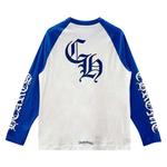 Футболки с длинным рукавом Chrome Hearts Long-Sleeve Horseshoe Baseball Tee 'White/Blue' 2