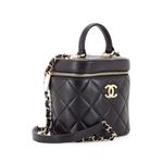Trendy CC Top Handle Vanity Case Quilted Lambskin Small shoulder bag 3