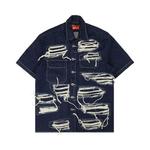 Рубашки на пуговицах Who Decides War Distressed Work Shirt 'Синий' 1