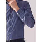Темно-синяя полосатая рубашка slim fit 5