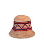 geometric-pattern straw bucket hat 2