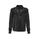 satin viscose lace-insert shirt 1