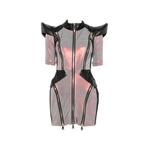 holographic-effect zip-detail mini dress 1