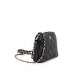 Мини-сумка через плечо CC Dome Zip Clutch with Chain Quilted Caviar 2