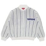 Свитеры Supreme Pinstripe Varsity Zip Up Sweater 'White' 1