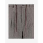 houndstooth-pattern drawstring tailored trousers 3