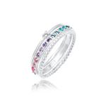 Набор колец с разноцветными кристаллами, украшенный кристаллами Swarovski® 1