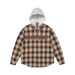 Фланелевые рубашки Supreme Appliqué Hooded Flannel Shirt 'Brown' 1