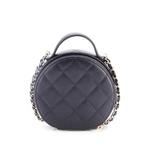 Маленькая сумка через плечо Handle with Care Round Vanity Case with Chain Quilted Caviar 2