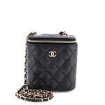 Vertical Classic Vanity Case with Chain Quilted Caviar Mini shoulder bag 1