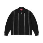 Свитера Supreme Stripe Zip Up Polo Sweater 'Black' 1
