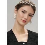 Двухуровневые серьги-капли с цветами и подвесками 4