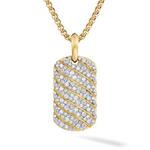 Подвеска Sculpted Cable Tag из желтого золота с бриллиантами 1