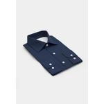 Темно-синяя текстурированная рубашка Classic Fit 7