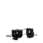 Поясная сумка Double Pouch Chain Quilted Shiny Lambskin 1