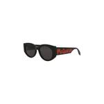 Солнцезащитные очки Alexander McQueen Oval Sunglasses 'Black/Grey' 2