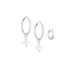 Серьги-кольца, каффы Astro Star, украшенные кристаллами Swarovski® 3