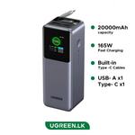 UGreen PB726 165 Вт 20000 мАч внешний аккумулятор с выдвижным кабелем, сертификация 3C 1