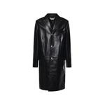 engraved-button leather coat 1