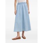 elasticated-waistband flared midi skirt 1