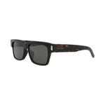 Очки Saint Laurent Square-Frame Recycled Acetate Sunglasses «Black Havana Grey» 2