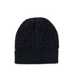 cable-knit turn-up beanie hat 1