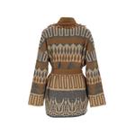 geometric-pattern fringed cardigan 2