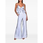 satin-finish flared trousers 2