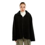 Унисекс куртка с флисовым воротником черного цвета 1